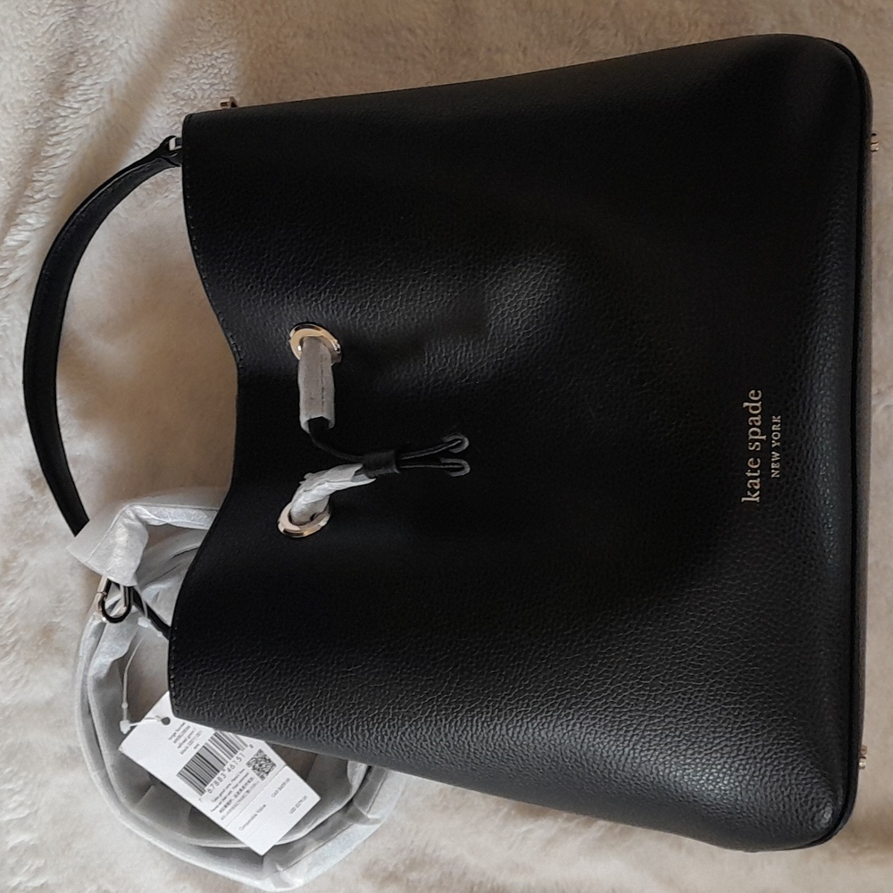 Kate Spade Large Black Eva Bucket Bag NWT